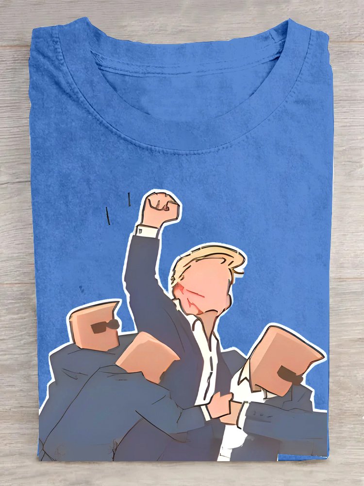 Casual Short Sleeve Crew Neck Figure Fashion Regular T-Shirt