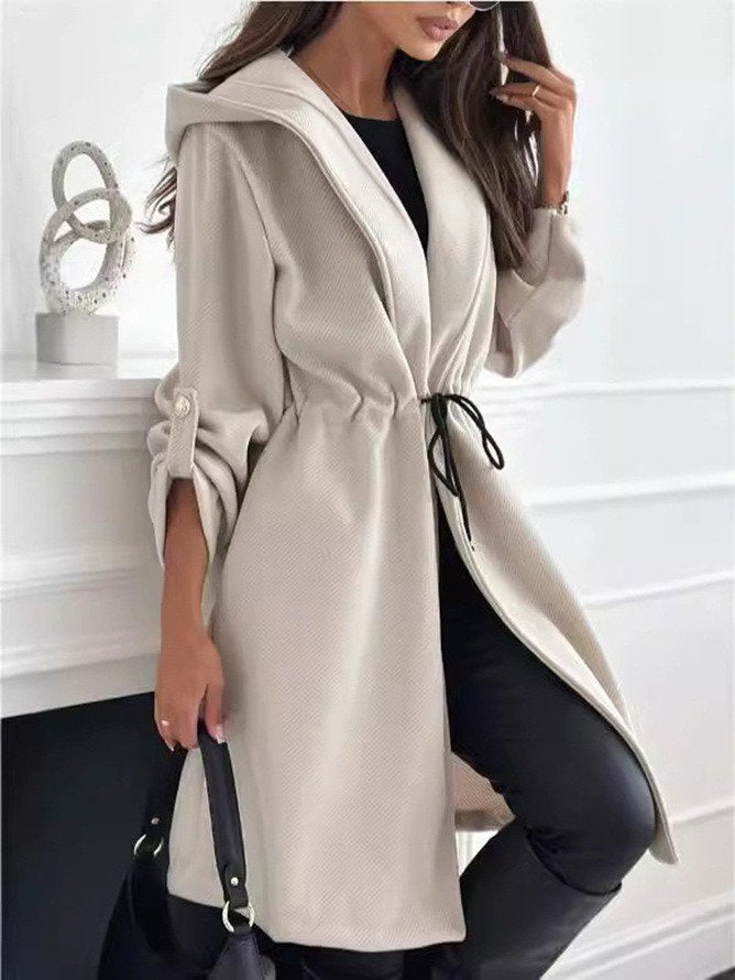 Loose Hoodie Long Sleeve Plain Fashion Regular Coat