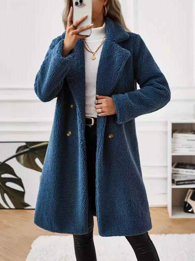 Loose Shawl Collar Long Sleeve Plain Fashion Regular Jacket