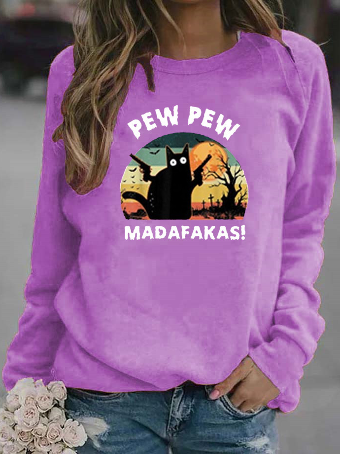Casual Crew Neck Long Sleeve Halloween Fashion Regular Sweatshirt
