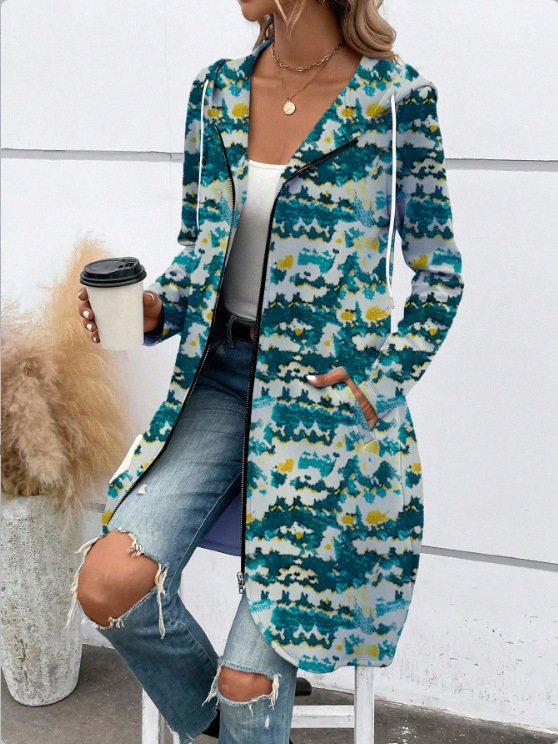 Loose Hoodie Long Sleeve Abstract Fashion Regular Jacket
