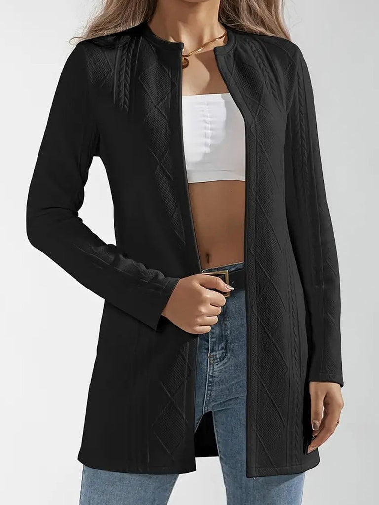 Fashion Long Sleeve Plain Loose Regular Coat
