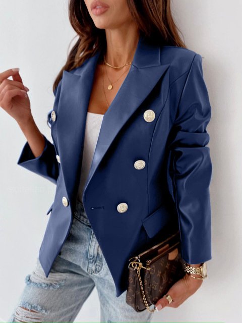 Loose Long Sleeve Plain Fashion Regular Blazers