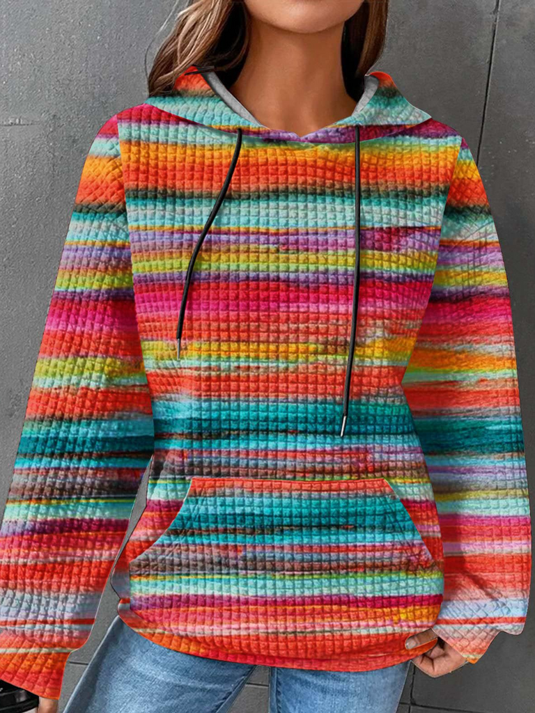 Casual Long Sleeve Hoodie Abstract Fashion Regular Sweatshirt