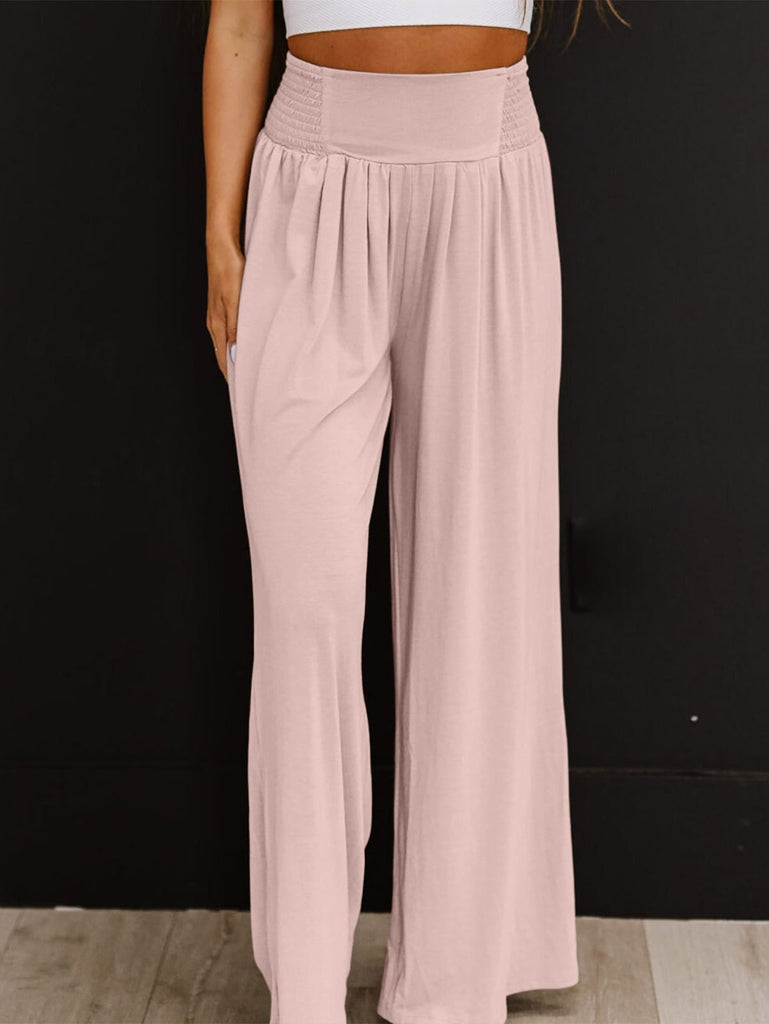 Fashion Plain Scramble Loose Long Pants