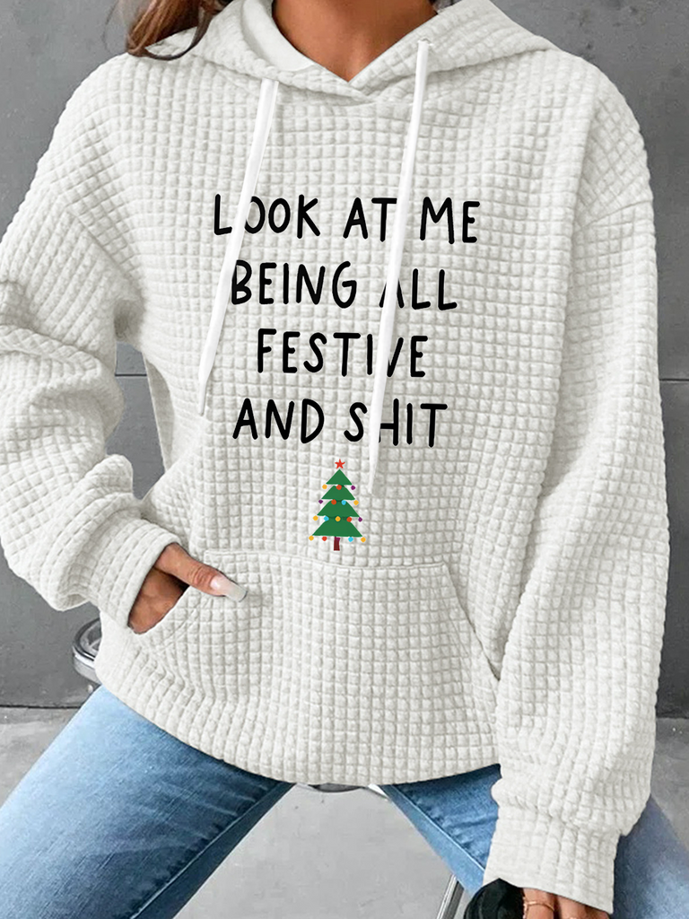 Simple Long Sleeve Hoodie Christmas Fashion Regular Hoodie