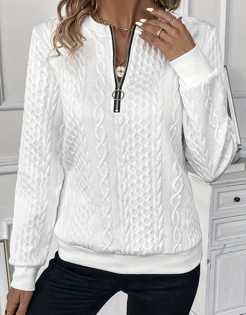 Casual Long Sleeve Hoodie Plain Zipper Fashion Regular Sweatshirt
