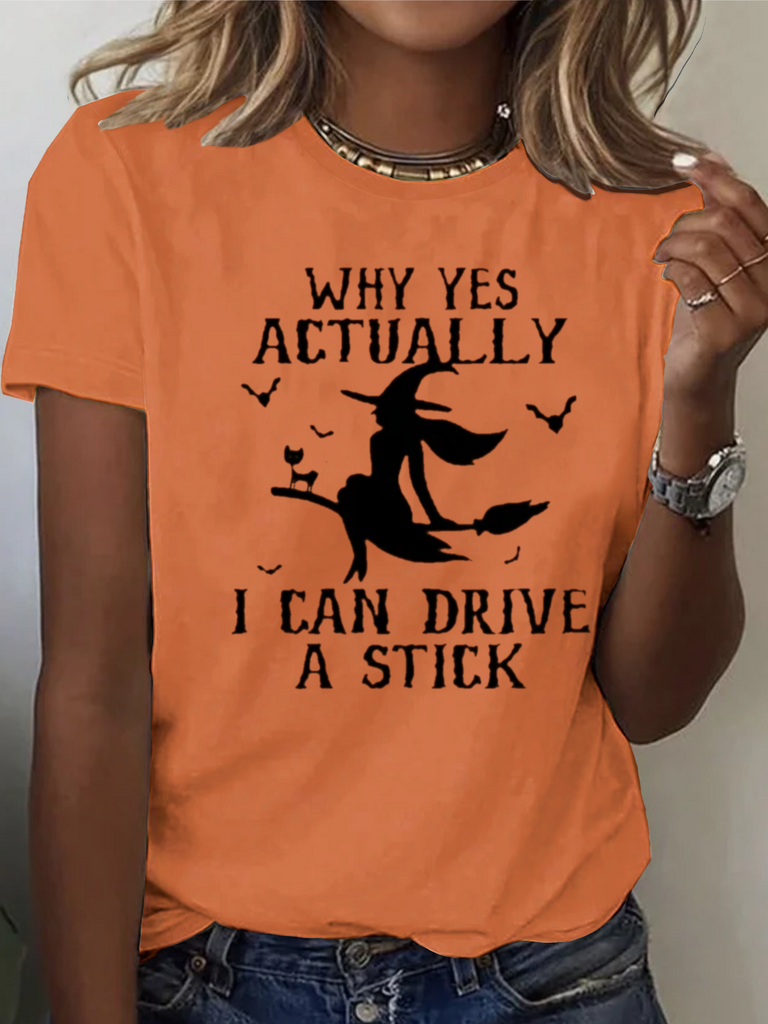Short Sleeve Crew Neck Halloween Casual Regular T-Shirt