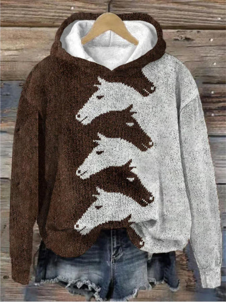 Casual Long Sleeve Hoodie Floral Fashion Regular Hoodie
