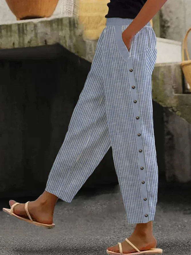 Fashion Striped Loose Ankle Pants
