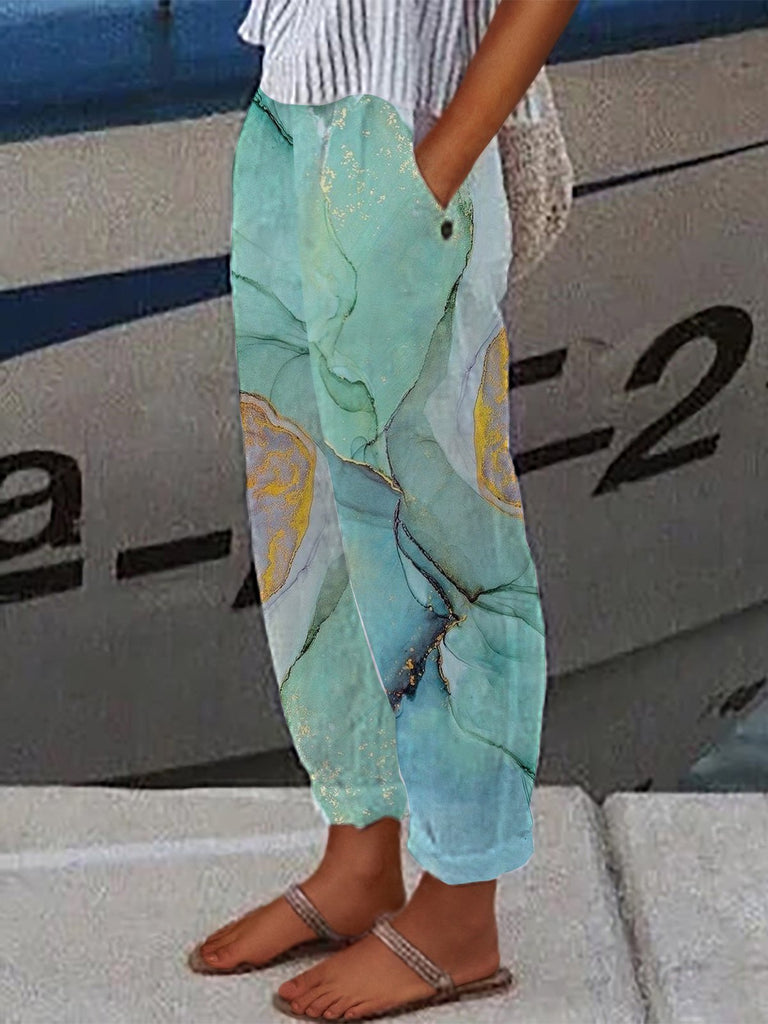 Fashion Gradient Pattern Loose Long Pants