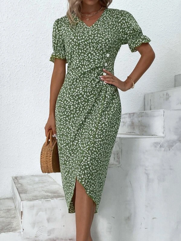 Green Plus Size Midi Dresses