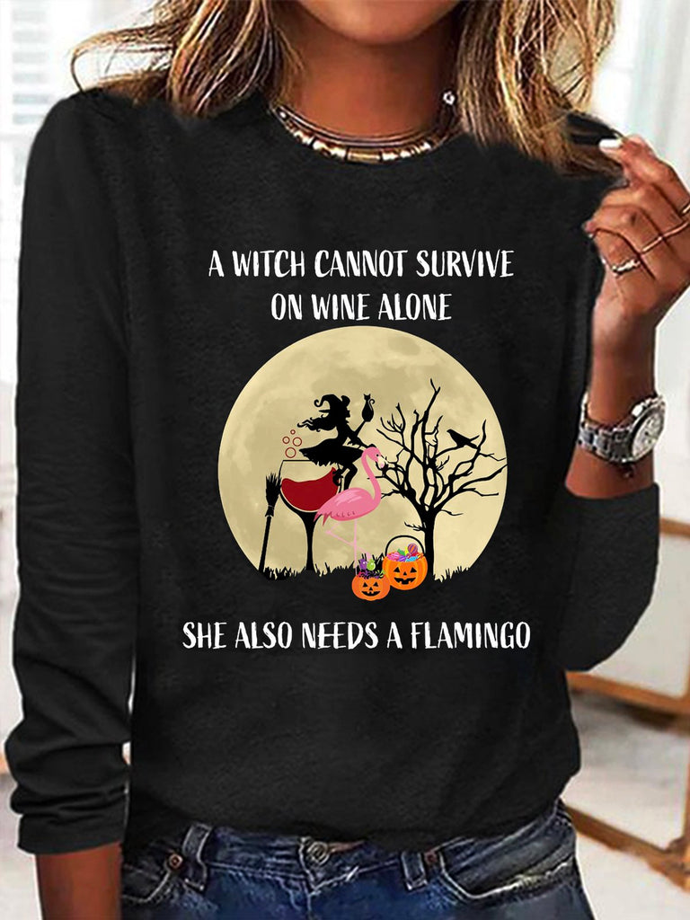 Fashion Crew Neck Long Sleeve Plain Loose Regular T-Shirt