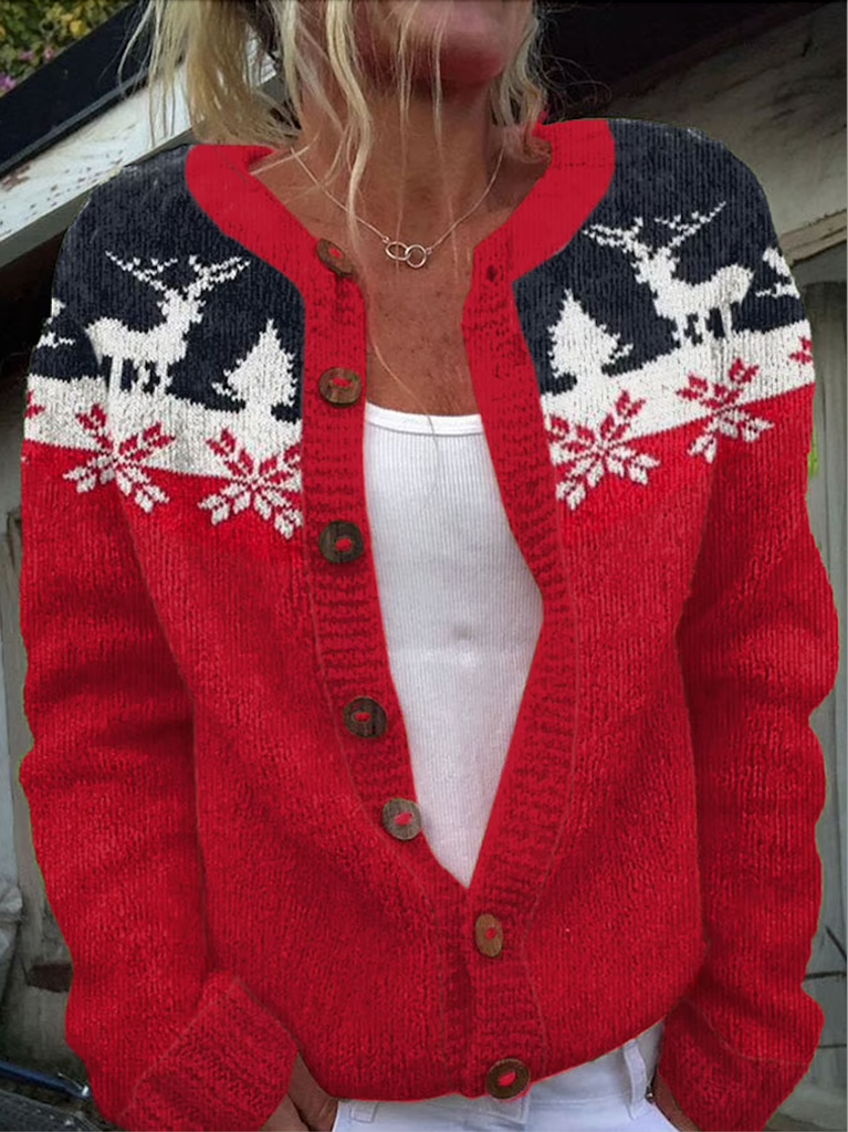 Crew Neck Long Sleeve Floral Printing Fashion Regular Cardigan