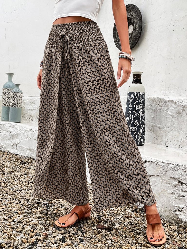 Vacation Pop Pattern Loose Long Pants