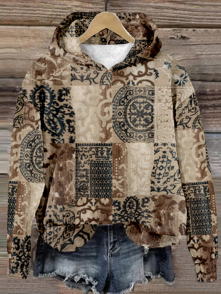 Casual Long Sleeve Hoodie Ethnic Fashion Regular Sweatshirt