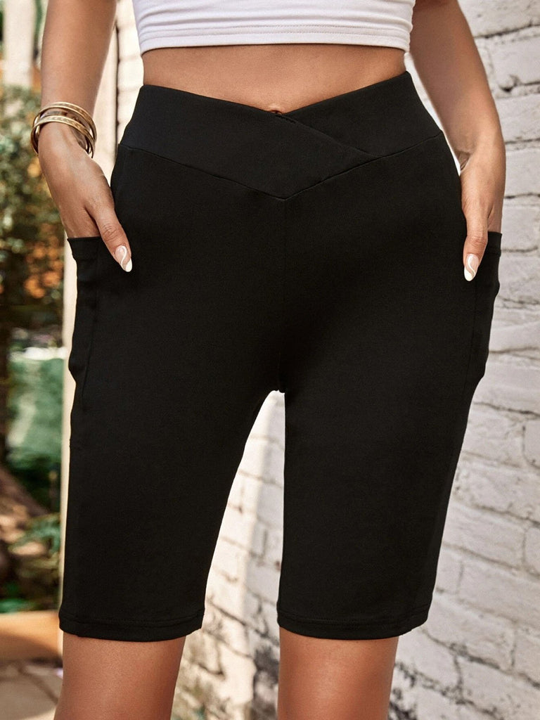 Fashion Plain Tight Shorts Leggings