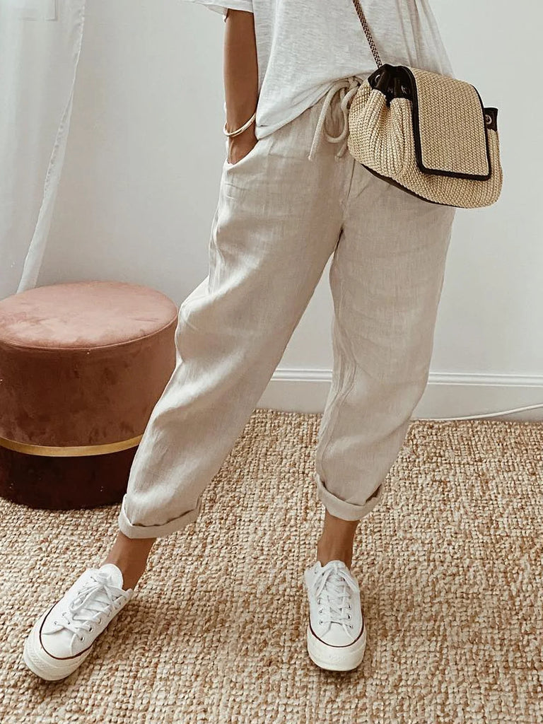 Fashion Plain Loose Long Pants