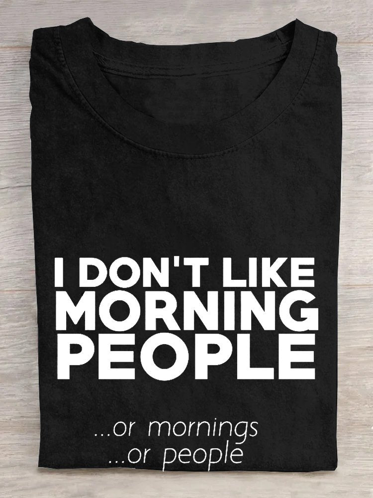 Loose Short Sleeve Crew Neck Text Letters Fashion Regular T-Shirt