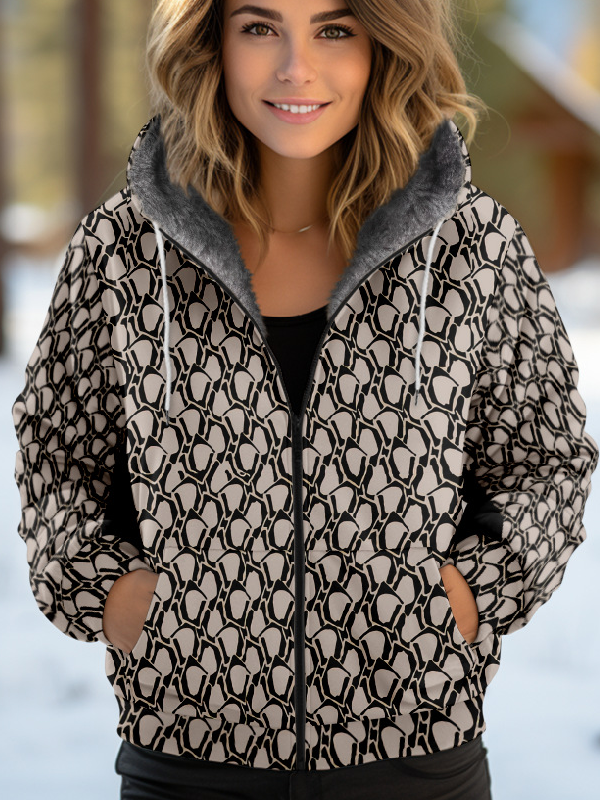 Loose Hoodie Long Sleeve Abstract Fashion Regular Jacket