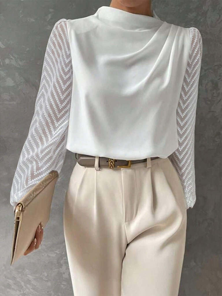 Plus Size Fashion Long Sleeve Plain Loose Regular Shirt