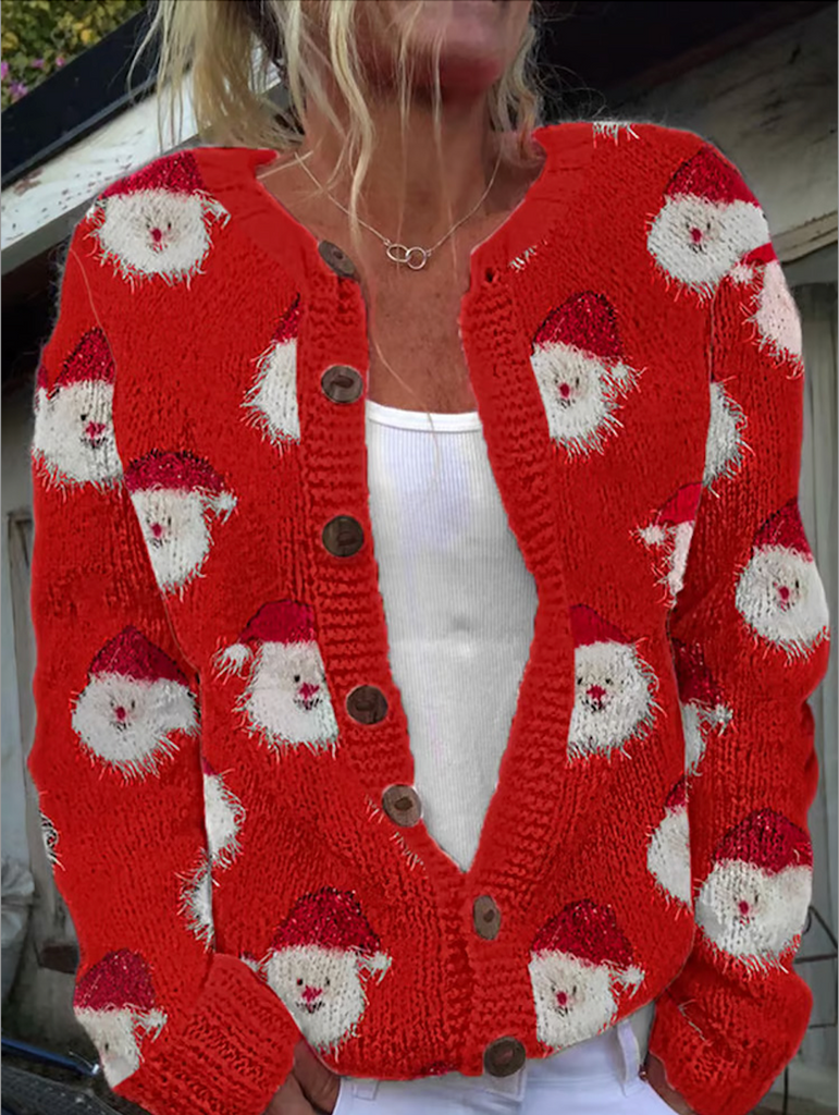 Crew Neck Long Sleeve Floral Printing Fashion Regular Cardigan