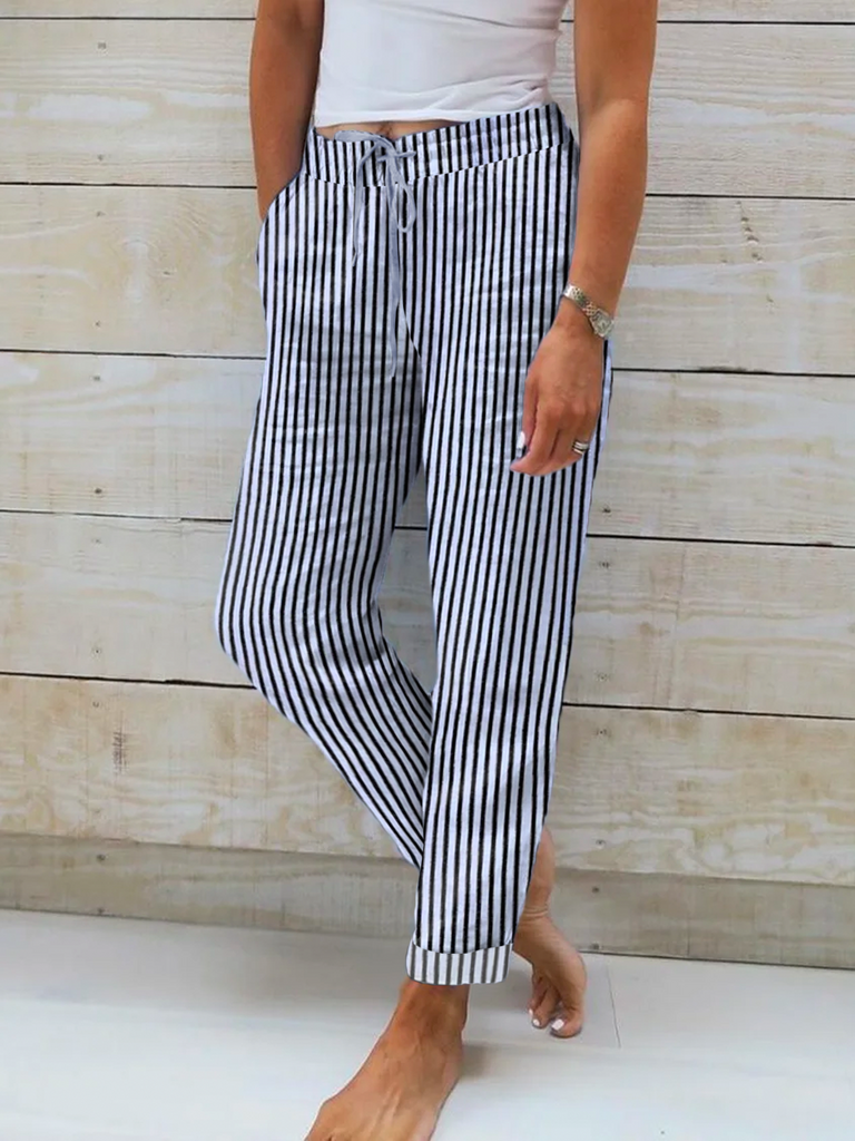 Fashion Striped Loose Long Pants