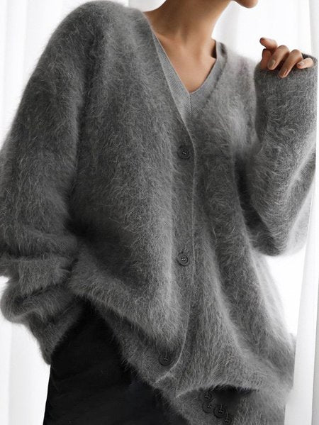 Fashion Long Sleeve Plain Regular Cardigan