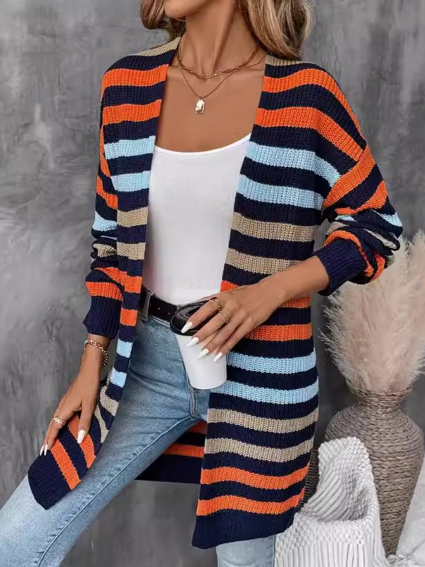Fashion Long Sleeve Striped Regular Sweater