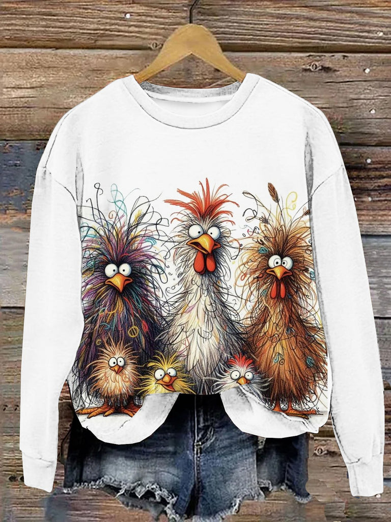 Fashion Crew Neck Long Sleeve Turkey Casual Regular Sweatshirt