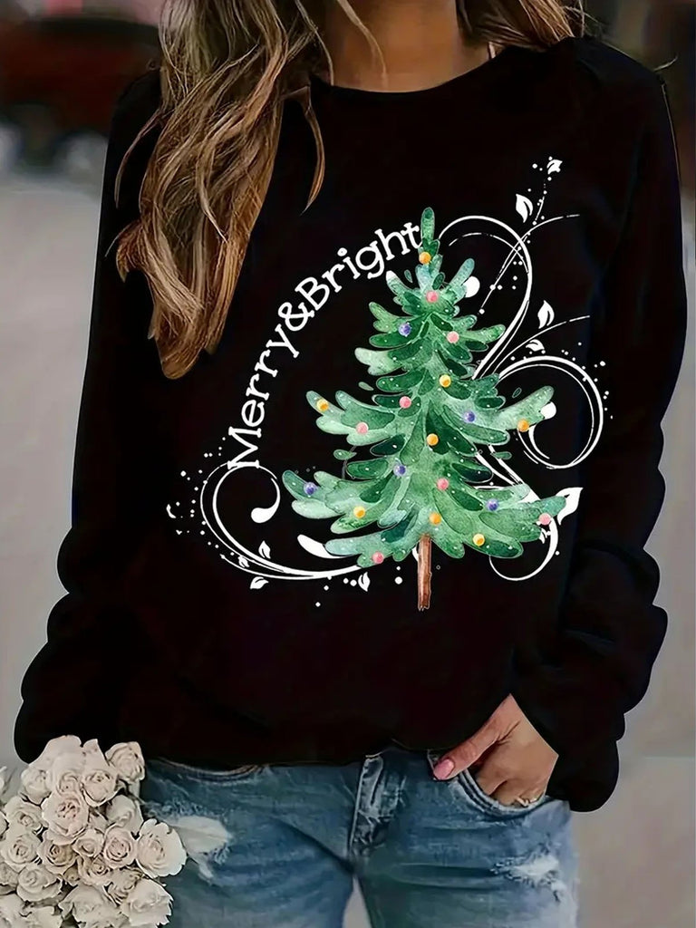 Fashion Crew Neck Long Sleeve Text Letters Casual Regular Sweatshirt