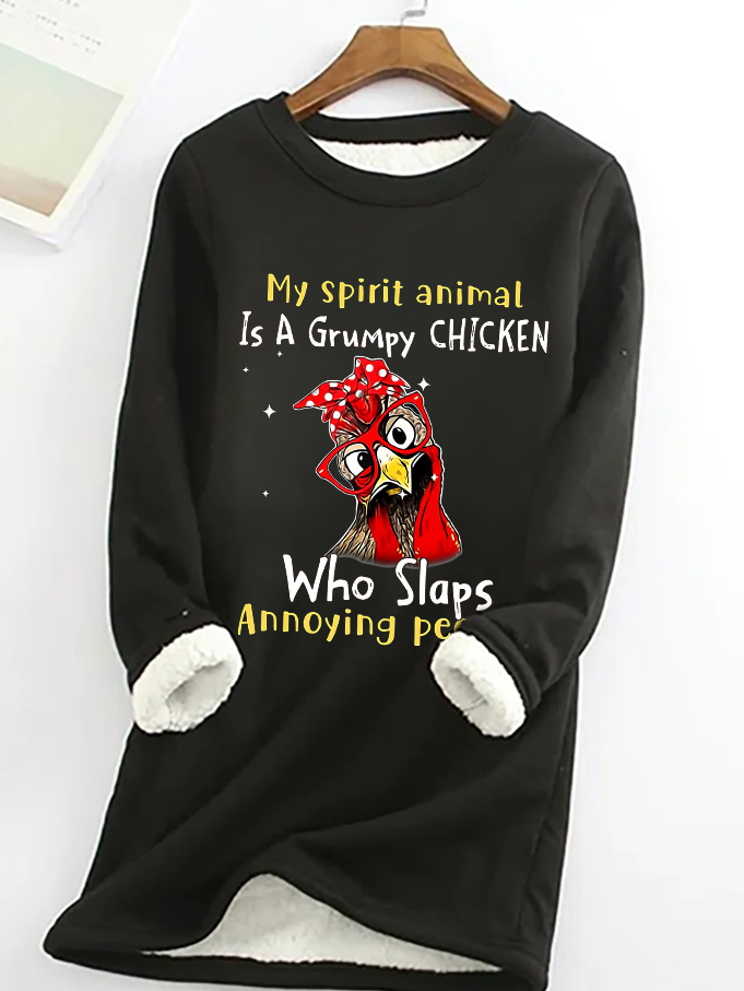 Casual Crew Neck Long Sleeve Text Letters Fashion Mid-Long Sweatshirt