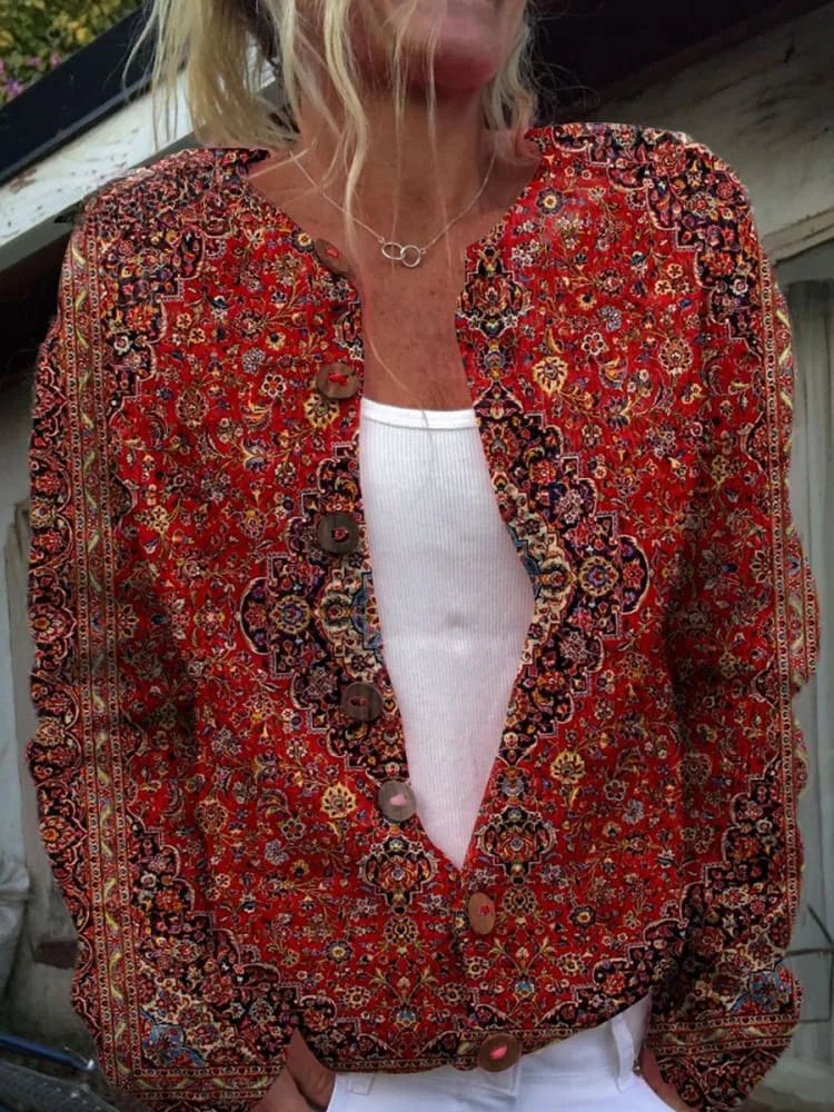 Loose Long Sleeve Nationality Fashion Regular Cardigan