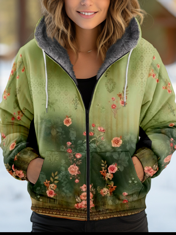 Loose Hoodie Long Sleeve Ethnic Fashion Regular Jacket