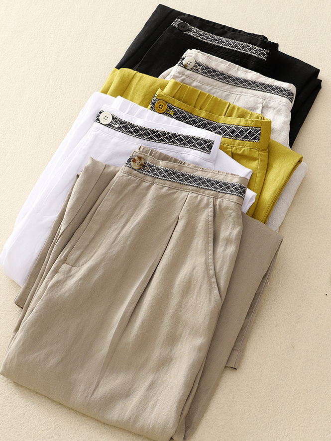 Fashion Plain Loose Long Pants