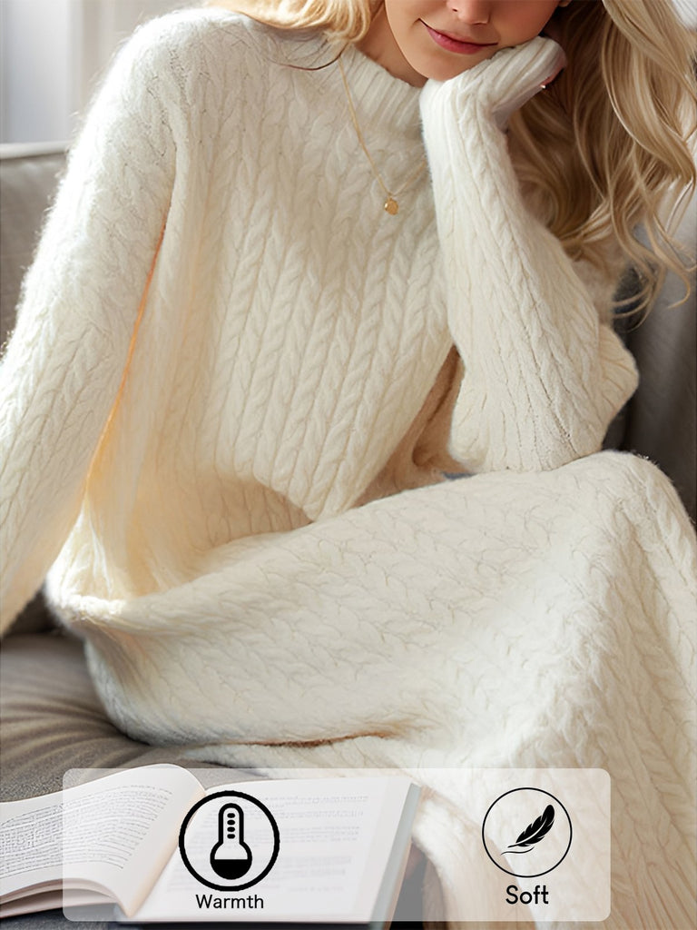 Fashion Crew Neck Long Sleeve Plain Loose Maxi Dress