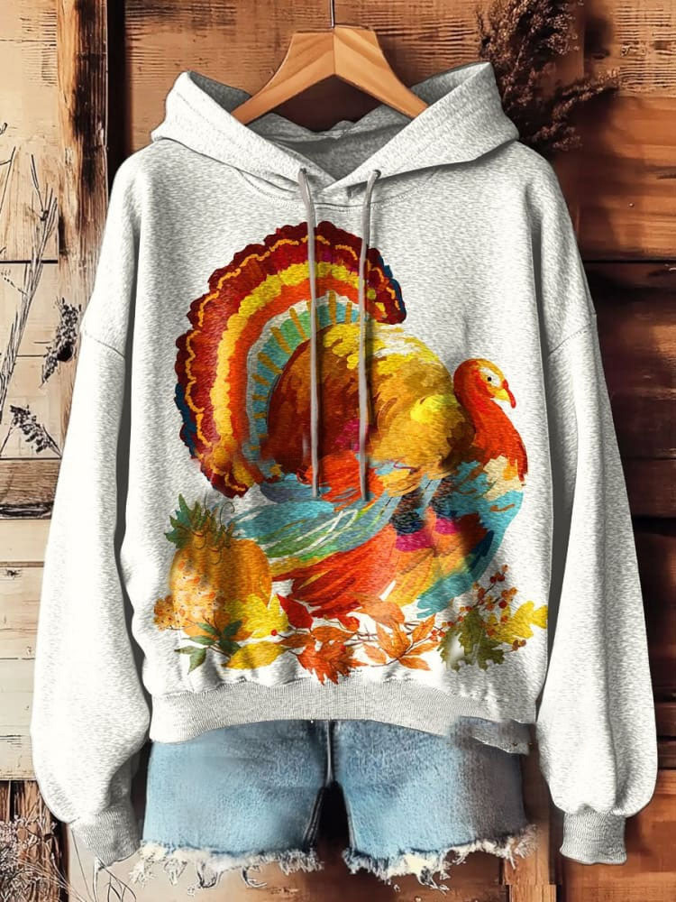 Fashion Long Sleeve Hoodie Turkey Casual Regular Sweatshirt
