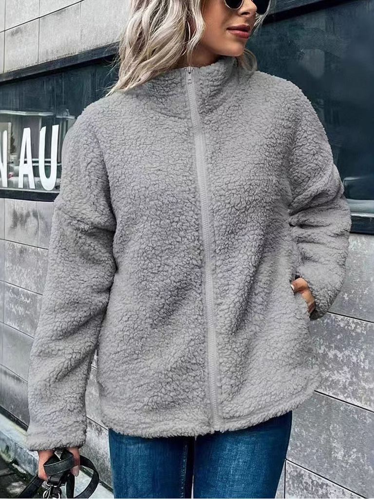 Loose Long Sleeve Plain Fashion Regular Jacket