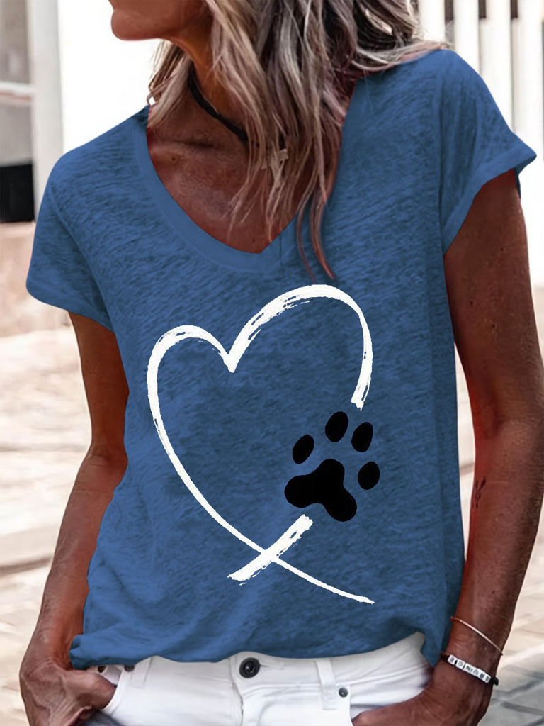 V Neck Short Sleeve Hippie Casual Regular T-Shirt