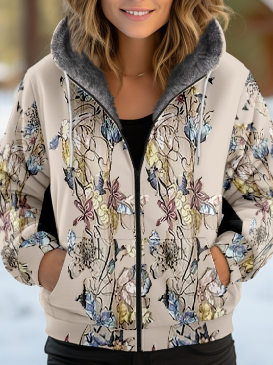 Loose Hoodie Long Sleeve Abstract Fashion Regular Jacket