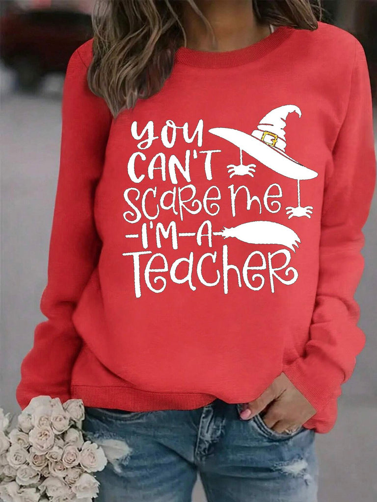 Casual Crew Neck Long Sleeve Text Letters Fashion Regular Sweatshirt