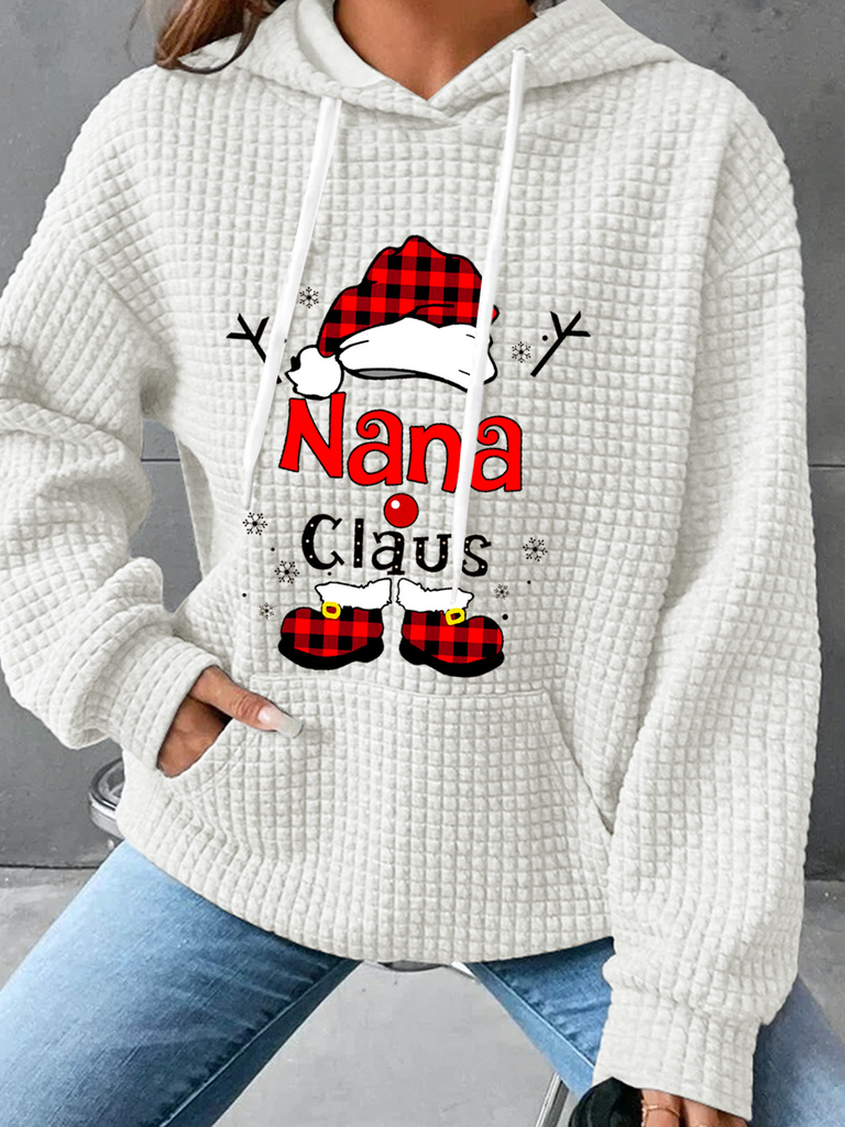 Fashion Long Sleeve Hoodie Santa Claus Simple Regular Hoodie