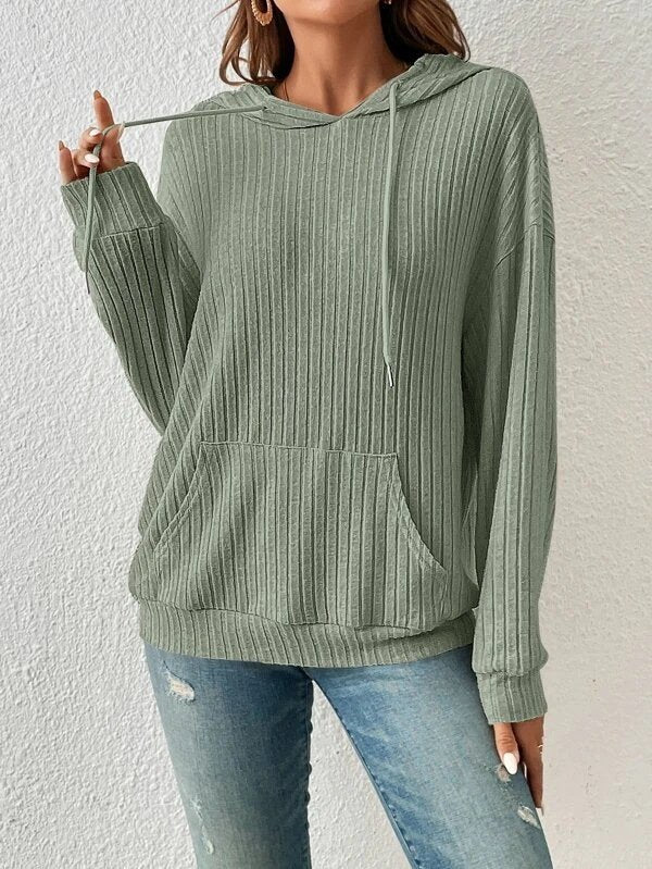 Casual Long Sleeve Hoodie Striped Zipper Fashion Regular Sweatshirt