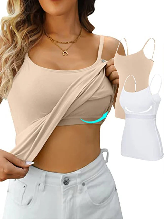 Loose Gallus Spaghetti Plain Fashion Regular Tank Top