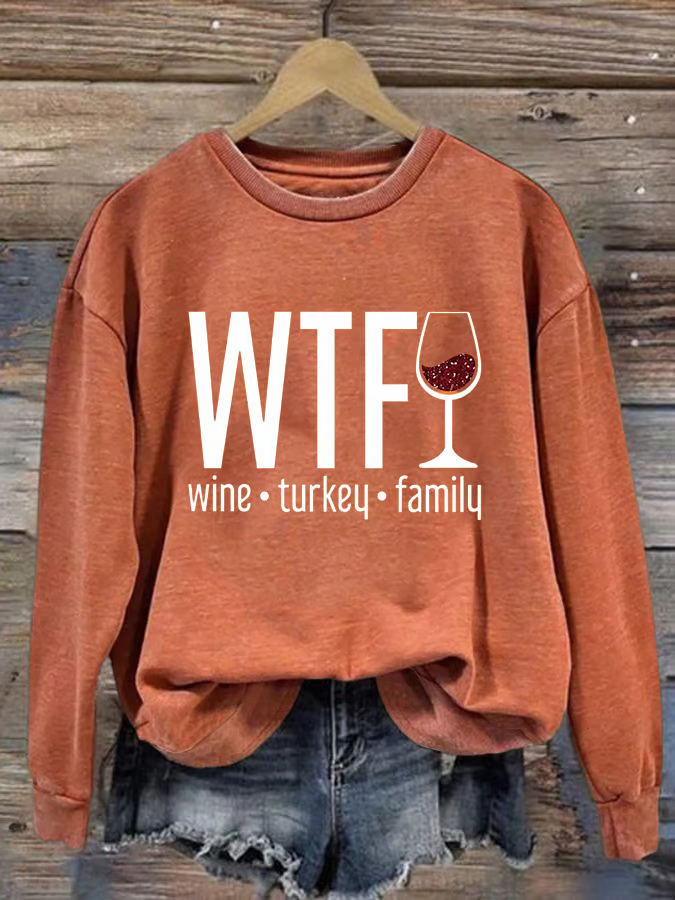 Fashion Crew Neck Long Sleeve Text Letters Casual Regular Sweatshirt