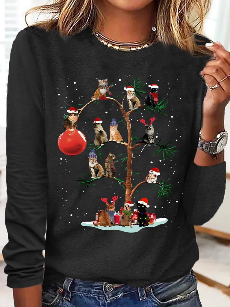 Fashion Crew Neck Long Sleeve Text Letters Regular Blouse
