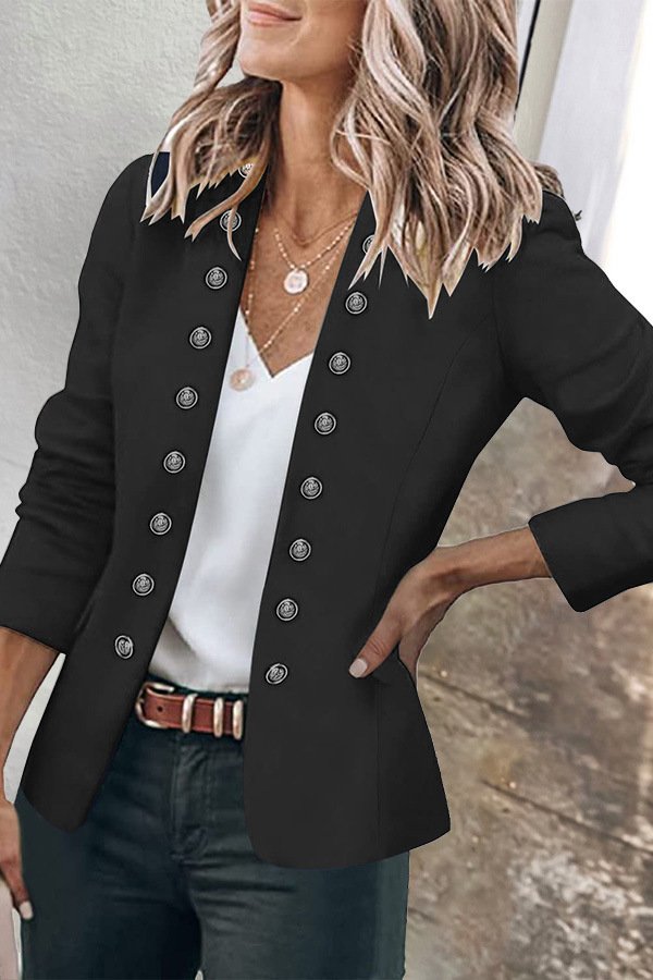 Loose Long Sleeve Plain Fashion Regular Jacket