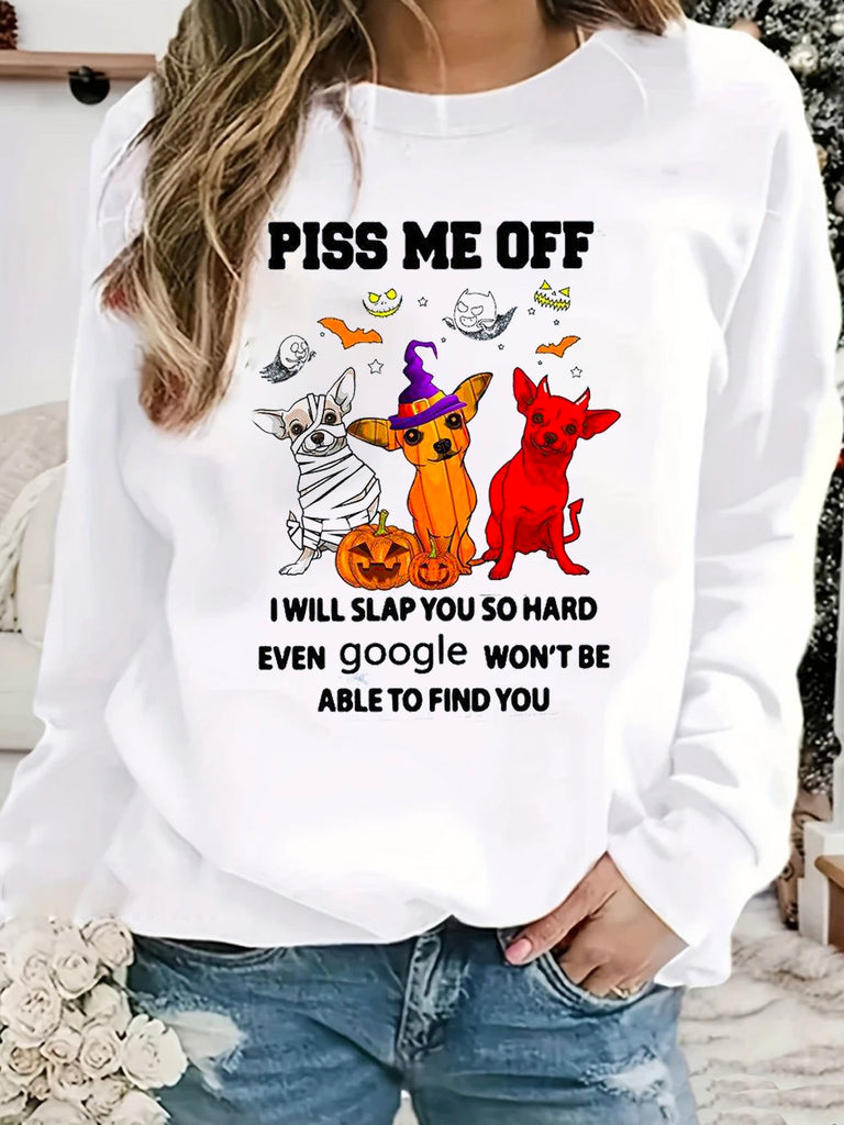 Fashion Crew Neck Long Sleeve Plain Casual Regular Sweatshirt