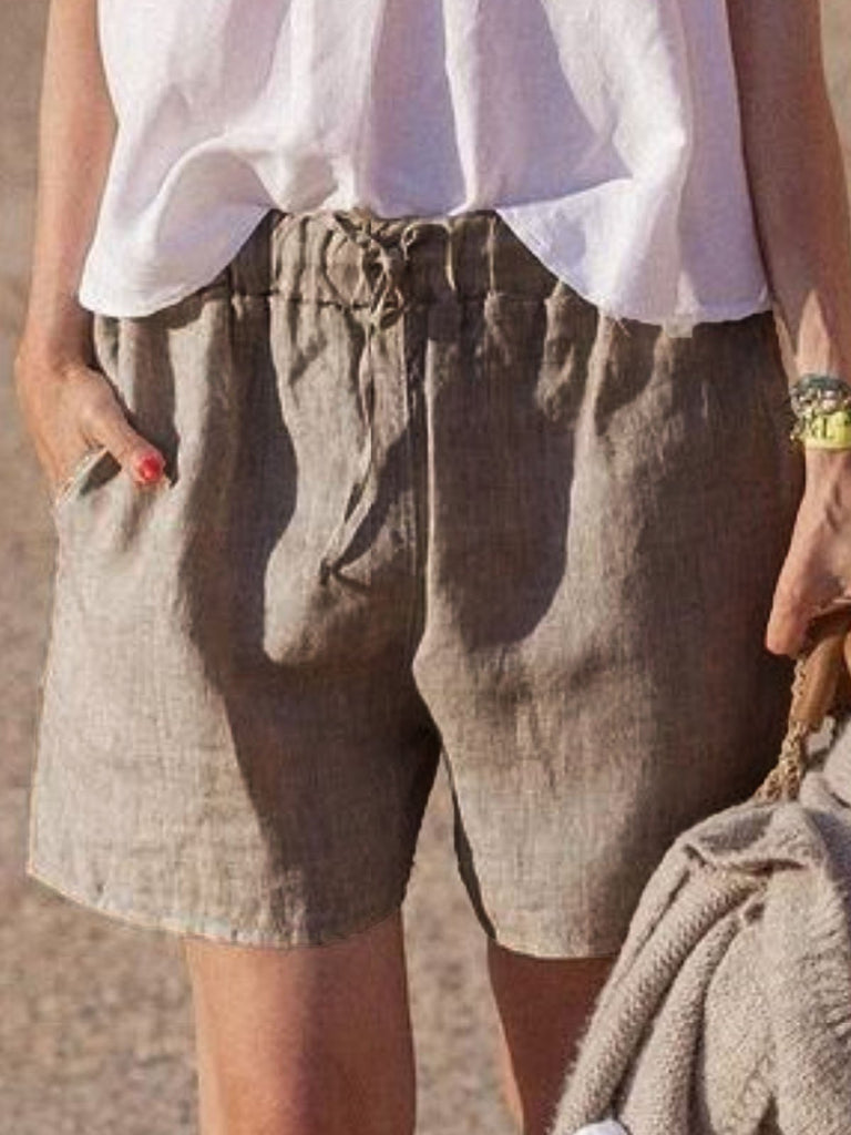 Fashion Plain Loose Shorts For Women