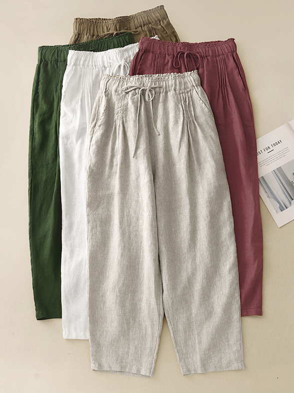 Fashion Plain Loose Long Pants